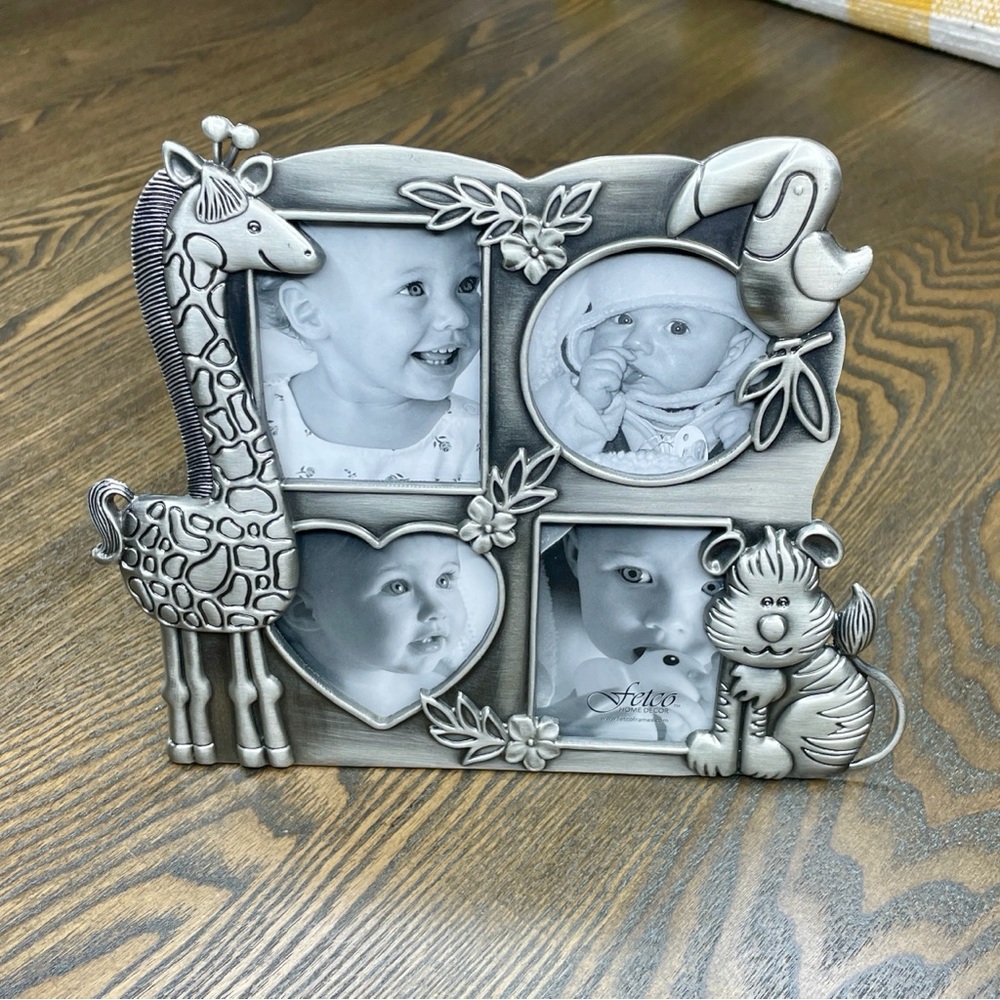 Jungle Collage Frame in Pewter by Fetco